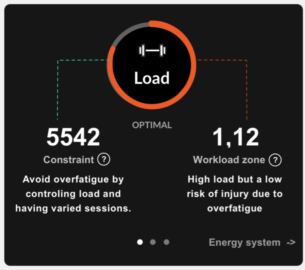 Gestion de la charge d'entraînement