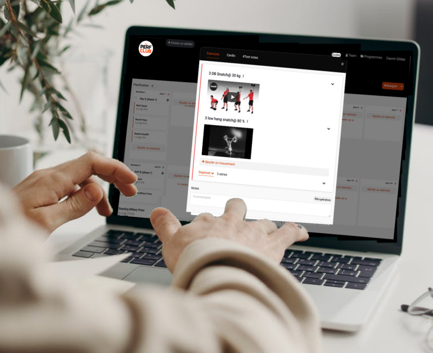 créez vos programmes d'entraînement sur le logiciel en ligne et à distance