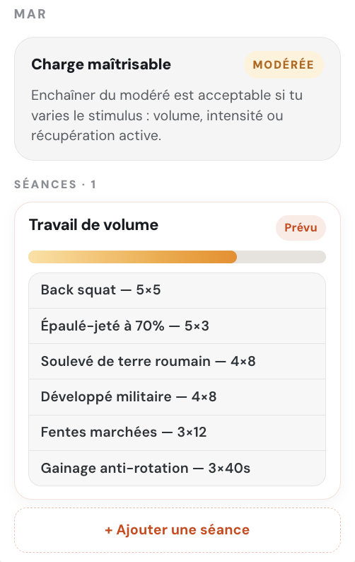 Suivi RPE dans une séance de rééducation ThePerfClub