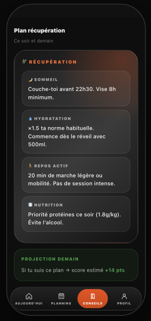plan de récupération adaptatif